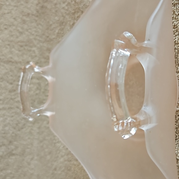 Vintage Pink Satin Lancaster Depression Glass Tray Two Handles T12 - Picture 3 of 7